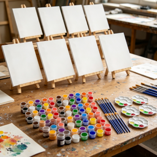 Portable canvas art painting set