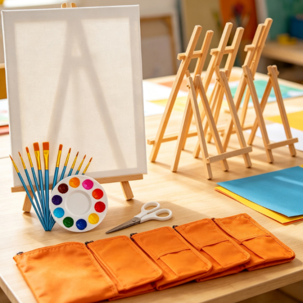 Complete canvas art supplies set