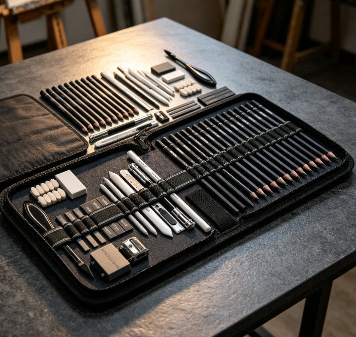 Graphite and Charcoal Sketching Set